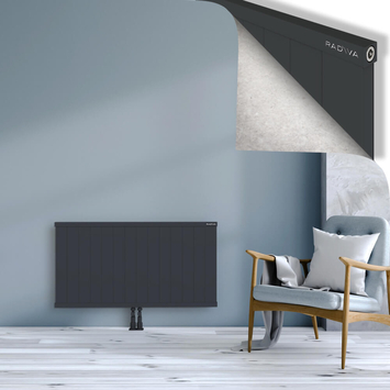 Rio Dekoratif Alüminyum Radyatör 600x1404 Koyu Antrasit Alt Orta 50mm