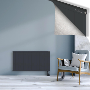Rio Dekoratif Alüminyum Radyatör 600x1404 Koyu Antrasit Alt Sağ 50mm