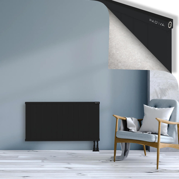 Rio Dekoratif Alüminyum Radyatör 600x1404 Siyah Alt Sağ 50mm