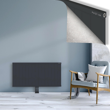 Rio Dekoratif Alüminyum Radyatör 600x1504 Koyu Antrasit Alt Orta 50mm