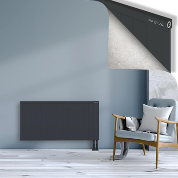 Rio Dekoratif Alüminyum Radyatör 600x1504 Koyu Antrasit Alt Sağ 50mm