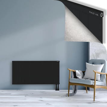 Rio Dekoratif Alüminyum Radyatör 600x1504 Siyah Alt Sağ 50mm