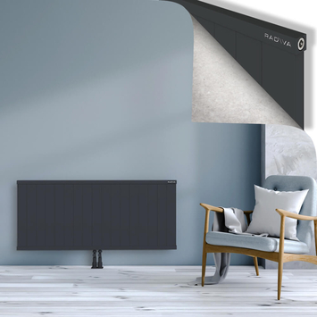 Rio Dekoratif Alüminyum Radyatör 600x1704 Koyu Antrasit Alt Orta 50mm