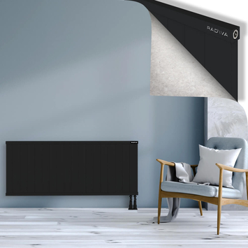 Rio Dekoratif Alüminyum Radyatör 600x1804 Siyah Alt Sağ 50mm