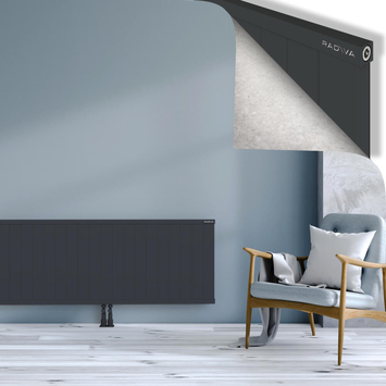 Rio Dekoratif Alüminyum Radyatör 600x2604 Koyu Antrasit Alt Orta 50mm