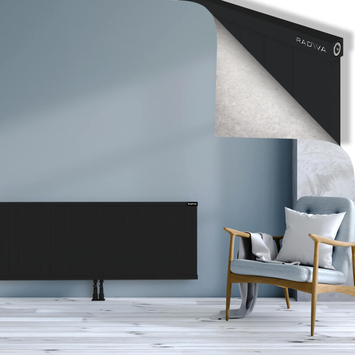 Rio Dekoratif Alüminyum Radyatör 600x2904 Siyah Alt Orta 50mm