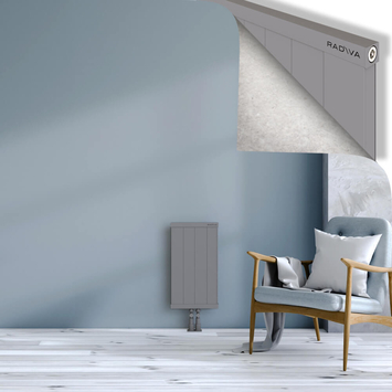Rio Dekoratif Alüminyum Radyatör 600x404 Gri Alt Orta 50mm