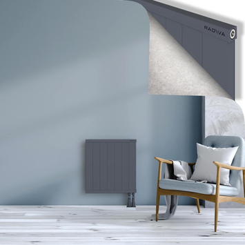 Rio Dekoratif Alüminyum Radyatör 600x704 Antrasit Alt Sağ 50mm
