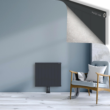 Rio Dekoratif Alüminyum Radyatör 600x804 Koyu Antrasit Alt Orta 50mm