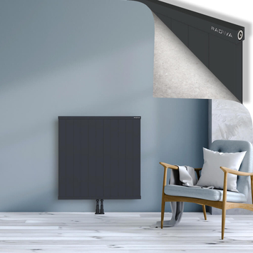 Rio Dekoratif Alüminyum Radyatör 900x1104 Koyu Antrasit Alt Orta 50mm