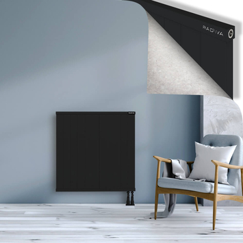 Rio Dekoratif Alüminyum Radyatör 900x1104 Siyah Alt Sağ 50mm