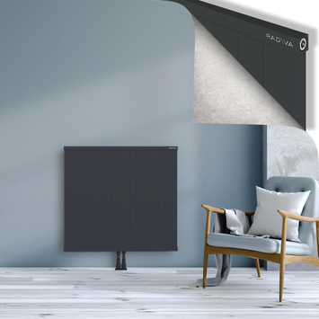 Rio Dekoratif Alüminyum Radyatör 900x1204 Koyu Antrasit Alt Orta 50mm