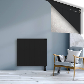 Rio Dekoratif Alüminyum Radyatör 900x1204 Siyah Alt Sağ 50mm