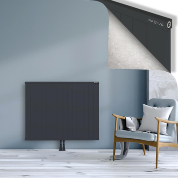 Rio Dekoratif Alüminyum Radyatör 900x1404 Koyu Antrasit Alt Orta 50mm