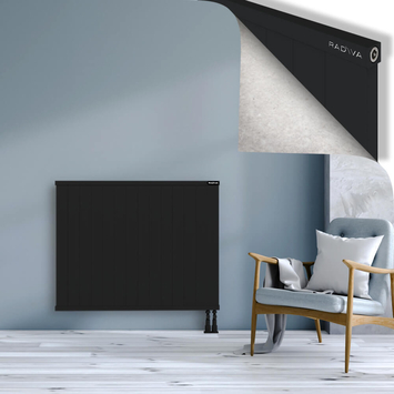 Rio Dekoratif Alüminyum Radyatör 900x1404 Siyah Alt Sağ 50mm