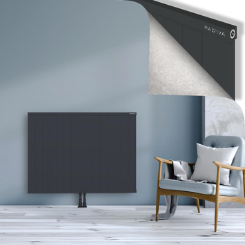 Rio Dekoratif Alüminyum Radyatör 900x1504 Koyu Antrasit Alt Orta 50mm