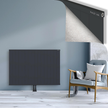 Rio Dekoratif Alüminyum Radyatör 900x1604 Koyu Antrasit Alt Orta 50mm