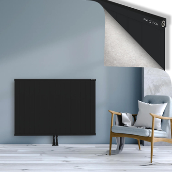 Rio Dekoratif Alüminyum Radyatör 900x1604 Siyah Alt Orta 50mm