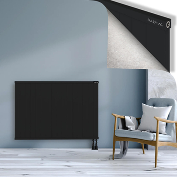 Rio Dekoratif Alüminyum Radyatör 900x1604 Siyah Alt Sağ 50mm