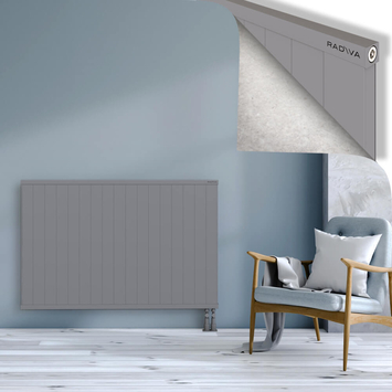 Rio Dekoratif Alüminyum Radyatör 900x1704 Gri Alt Sağ 50mm