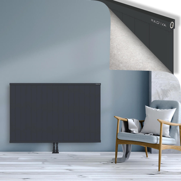 Rio Dekoratif Alüminyum Radyatör 900x1704 Koyu Antrasit Alt Orta 50mm