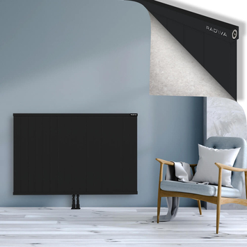 Rio Dekoratif Alüminyum Radyatör 900x1704 Siyah Alt Orta 50mm