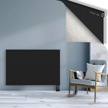 Rio Dekoratif Alüminyum Radyatör 900x1704 Siyah Alt Sağ 50mm