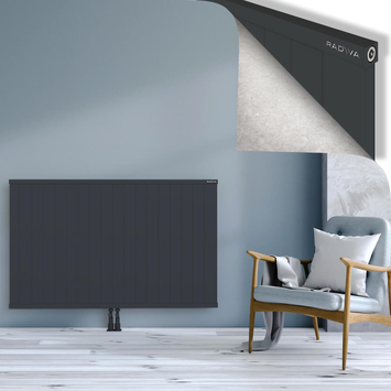 Rio Dekoratif Alüminyum Radyatör 900x1804 Koyu Antrasit Alt Orta 50mm