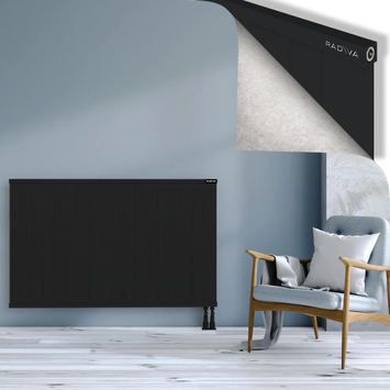 Rio Dekoratif Alüminyum Radyatör 900x1804 Siyah Alt Sağ 50mm