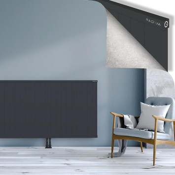 Rio Dekoratif Alüminyum Radyatör 900x2804 Koyu Antrasit Alt Orta 50mm