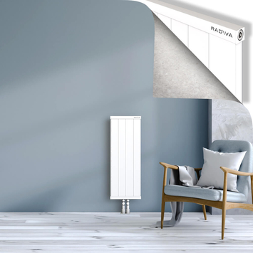 Rio Dekoratif Alüminyum Radyatör 900x404 Beyaz Alt Orta 50mm