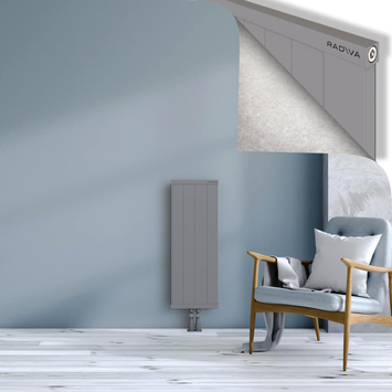 Rio Dekoratif Alüminyum Radyatör 900x404 Gri Alt Orta 50mm