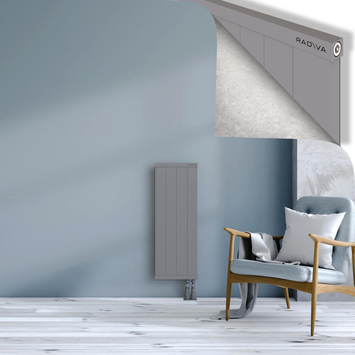 Rio Dekoratif Alüminyum Radyatör 900x404 Gri Alt Sağ 50mm