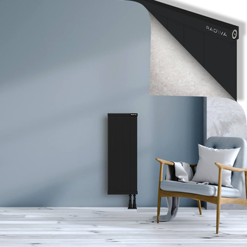Rio Dekoratif Alüminyum Radyatör 900x404 Siyah Alt Sağ 50mm