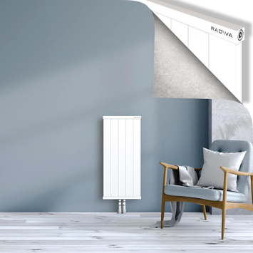 Rio Dekoratif Alüminyum Radyatör 900x504 Beyaz Alt Orta 50mm