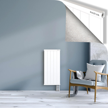 Rio Dekoratif Alüminyum Radyatör 900x504 Beyaz Alt Sağ 50mm