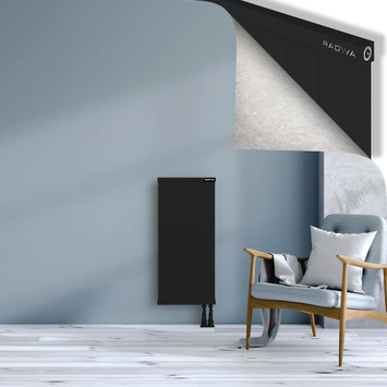 Rio Dekoratif Alüminyum Radyatör 900x504 Siyah Alt Sağ 50mm