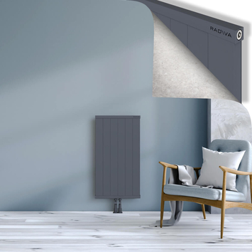 Rio Dekoratif Alüminyum Radyatör 900x604 Antrasit Alt Orta 50mm