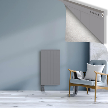 Rio Dekoratif Alüminyum Radyatör 900x604 Gri Alt Sol 50mm