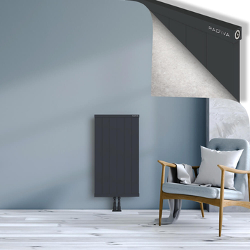 Rio Dekoratif Alüminyum Radyatör 900x604 Koyu Antrasit Alt Orta 50mm