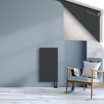 Rio Dekoratif Alüminyum Radyatör 900x604 Koyu Antrasit Alt Sağ 50mm