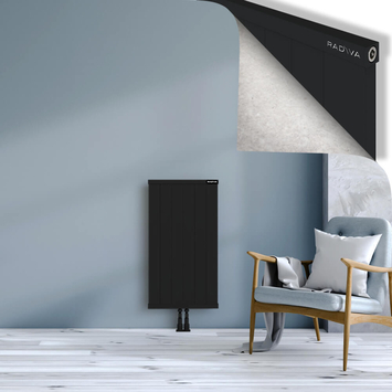 Rio Dekoratif Alüminyum Radyatör 900x604 Siyah Alt Orta 50mm