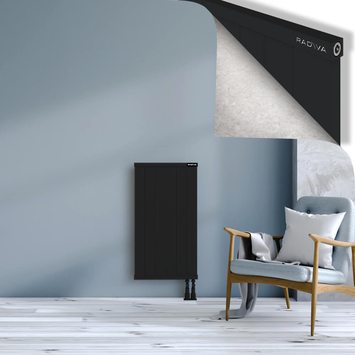 Rio Dekoratif Alüminyum Radyatör 900x604 Siyah Alt Sağ 50mm