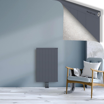 Rio Dekoratif Alüminyum Radyatör 900x704 Antrasit Alt Orta 50mm
