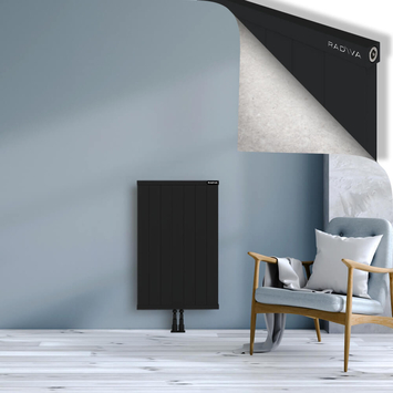 Rio Dekoratif Alüminyum Radyatör 900x704 Siyah Alt Orta 50mm