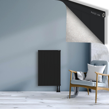 Rio Dekoratif Alüminyum Radyatör 900x704 Siyah Alt Sağ 50mm