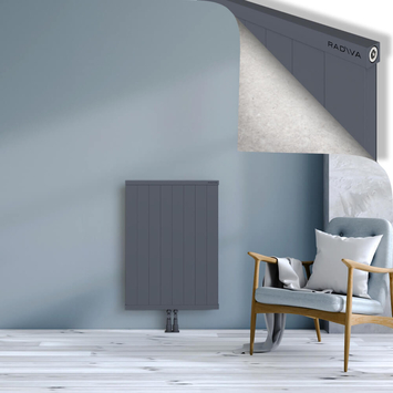 Rio Dekoratif Alüminyum Radyatör 900x804 Antrasit Alt Orta 50mm
