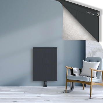 Rio Dekoratif Alüminyum Radyatör 900x804 Koyu Antrasit Alt Orta 50mm