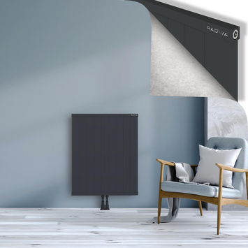 Rio Dekoratif Alüminyum Radyatör 900x904 Koyu Antrasit Alt Orta 50mm