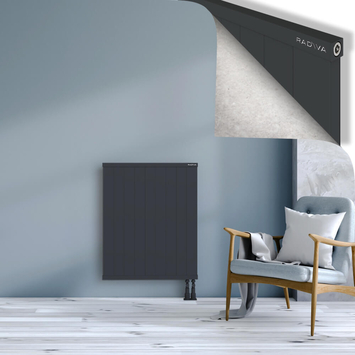 Rio Dekoratif Alüminyum Radyatör 900x904 Koyu Antrasit Alt Sağ 50mm